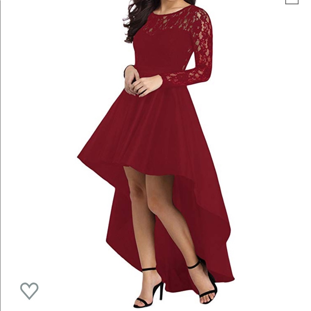 Lace/Satin High Low Dress